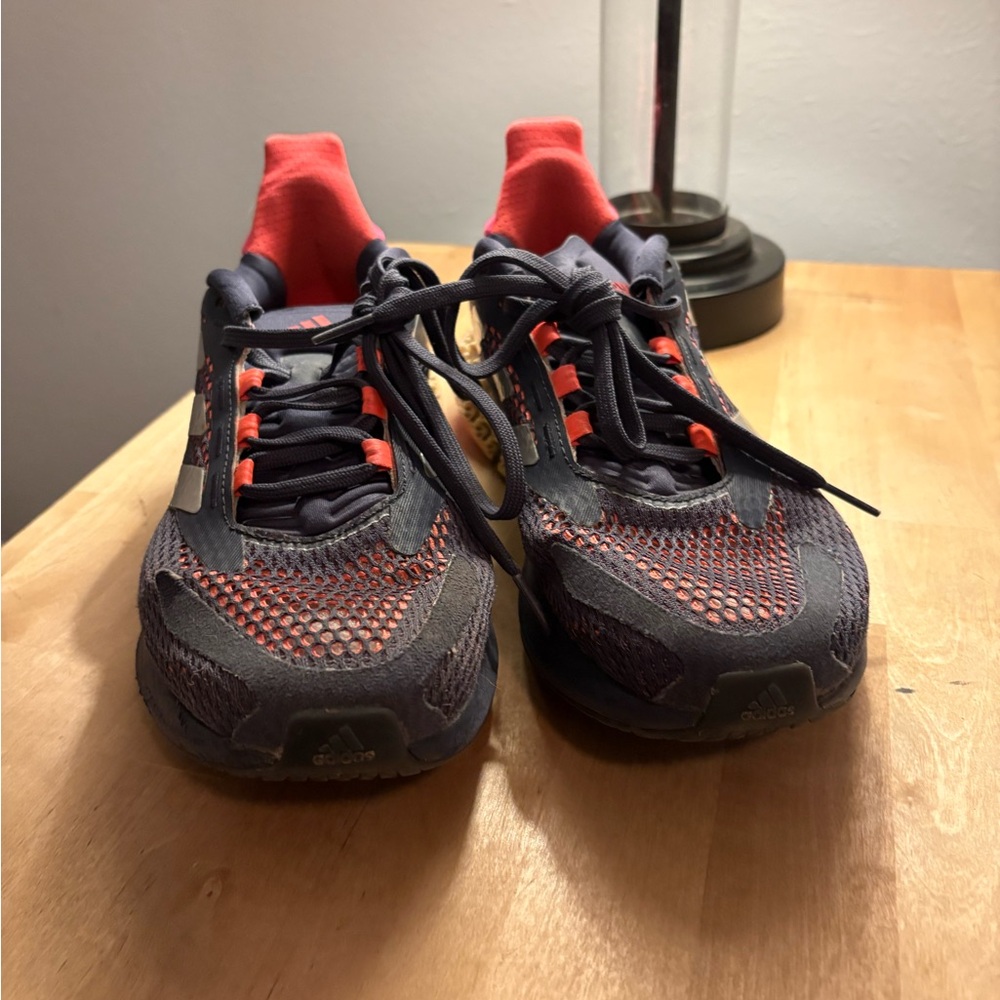 Adidas Blue and Orange Athletic Sneakers. Running shoes . Adidas 4DDD